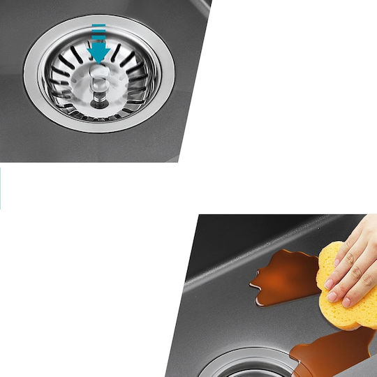 Υποκαθήμενος Νεροχύτης Inox Μ60xΠ50cm Γκρι