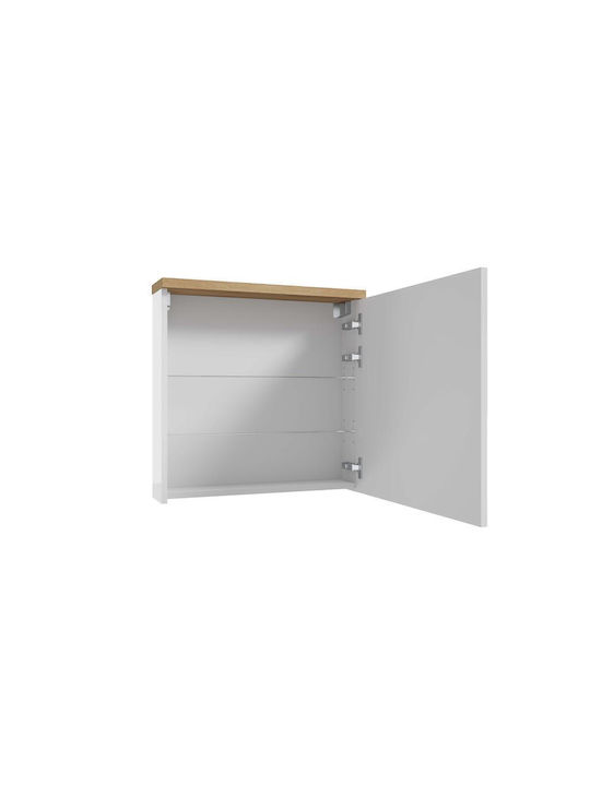 Deftrans Καθρέπτης Μπάνιου με Ντουλάπι 60x50cm Λευκός
