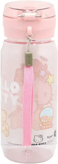 Gim Hello Kitty Hello Kitty Plastic Kids Water Bottle Thermos with Straw Multicolour 600ml