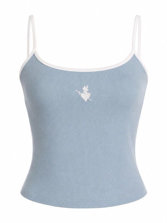 Bluza Damă Bumbac Cu Bretele Albastră