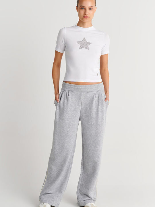 Bluza Damă Bumbac Mâneci Scurte Alb