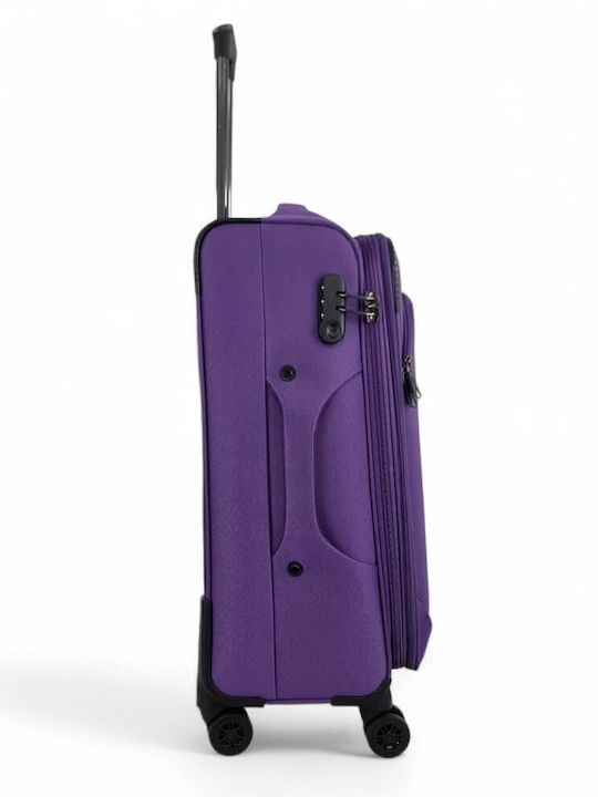 Diplomat Lisbon Large Fabric Travel Suitcase Purple