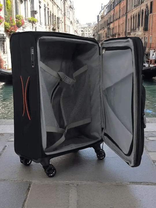 Diplomat Venice Große Stoffkoffer Reise Schwarz Höhe 79cm