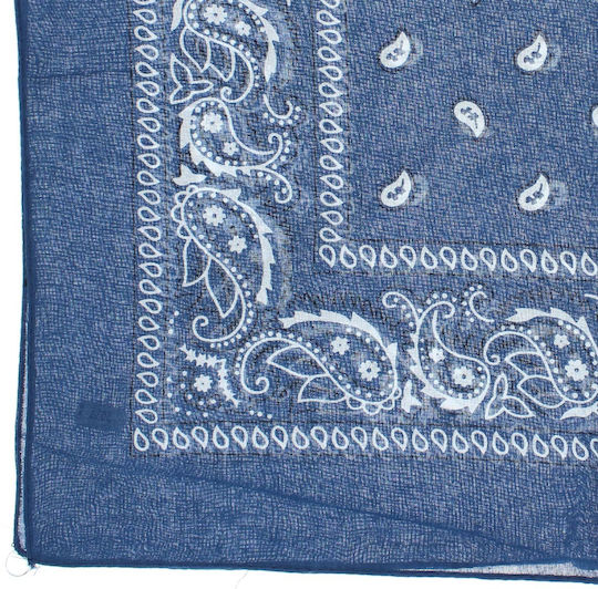 Bandană Din Bumbac Mărime 55 X 55 Cm Imprimare Mandala ButicCochet Albastru Închis Es2204
