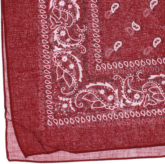 Bandană Din Bumbac Mărimea 55 X 55 Cm Imprimeu Mandala ButicCochet Burgundă Es2195