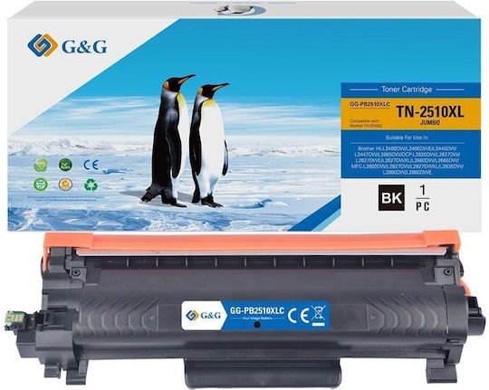 G&G Compatible Toner for Laser Printer Brother Brother Tn2510xxl Black with Chip