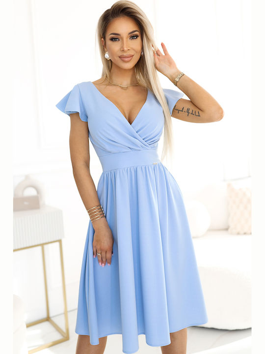 Καλοκαιρινό Midi Φόρεμα για Γάμο / Βάπτιση Light Blue