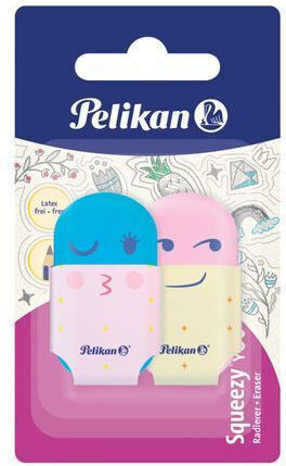Pelikan Squeezy You Eraser 2 Pieces Blister Variety of Characters