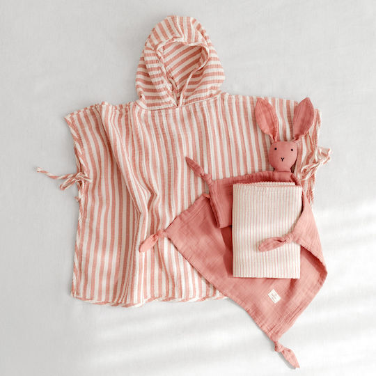 Bemini Kinder Strandponcho Baumwoll-Muslin Carmin Rosa 9-36 Monate 380beach45su