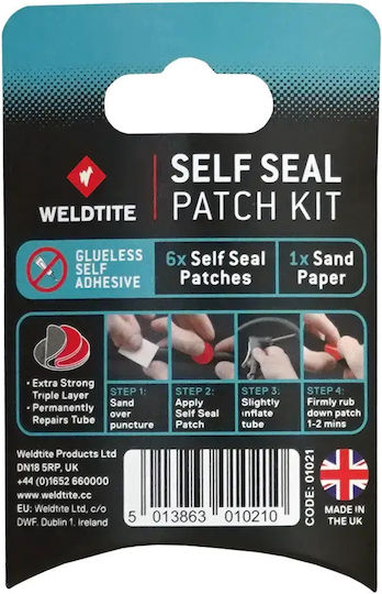 Selbstklebende Patches Innere Schläuche 6 Stück Weldtite Selbstklebepatch-Set