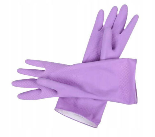RAVI Pair of Plastic Cleaning Gloves Medium