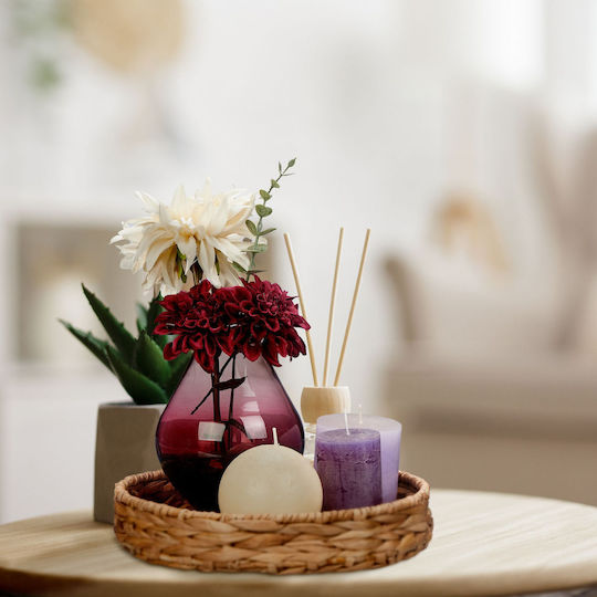Relaxdays Tavă Decorativă Împletită Rotundă 32x32x7cm