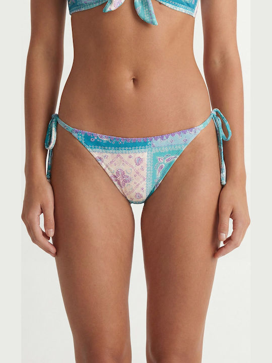 Bikini Slip με Κορδονάκια Μπλε