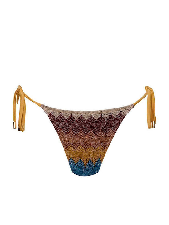 Bikini Slip Cu Dantelă Galben