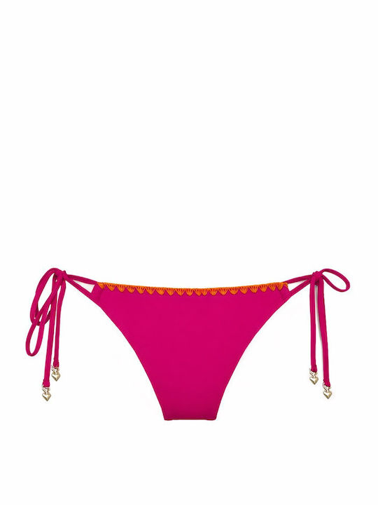 Bikinihosen Slip mit Schnürung Rosa