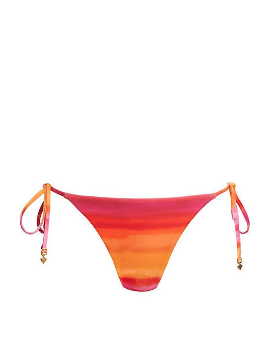 Bikini Slip με Κορδονάκια Πορτοκαλί