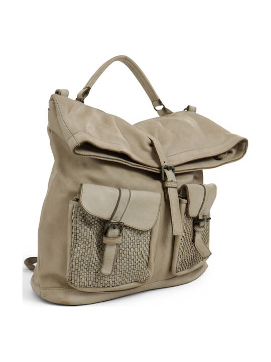 Geantă De Piele Dama Rucsac Taupe