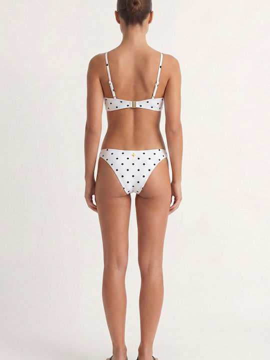 Top Bikini Fără Bretele cu Burete Alb