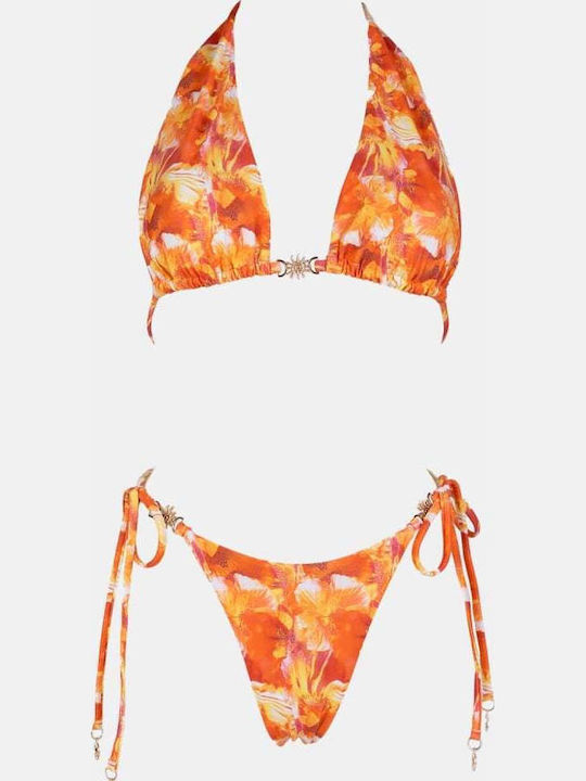 Set Bikini 3 Pieces Triangle Orange