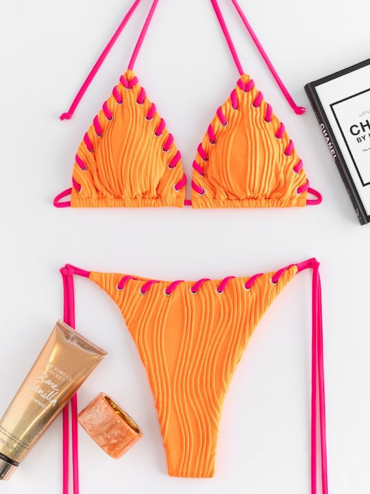 Set Bikini 3 Stücke Dreieck Orange