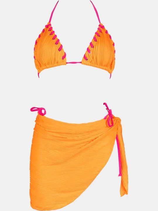 Set Bikini 3 Stücke Dreieck Orange
