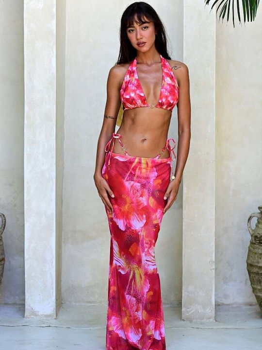 Set Bikini 3 Stücke Dreieck Rot