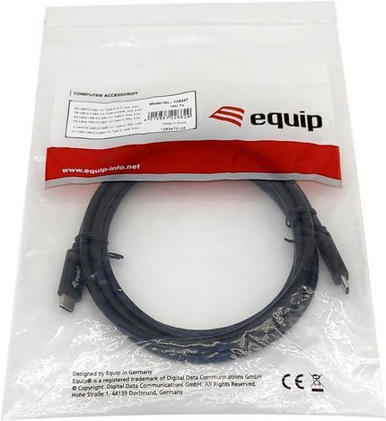 Equip USB 3.2 Cable USB-C male - USB-C 60W PD Μαύρο 0.5m 128348