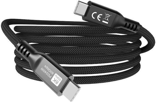 Equip USB 4 Video Cable USB-C male - USB-C 240W PD Μαύρο 2m 128442