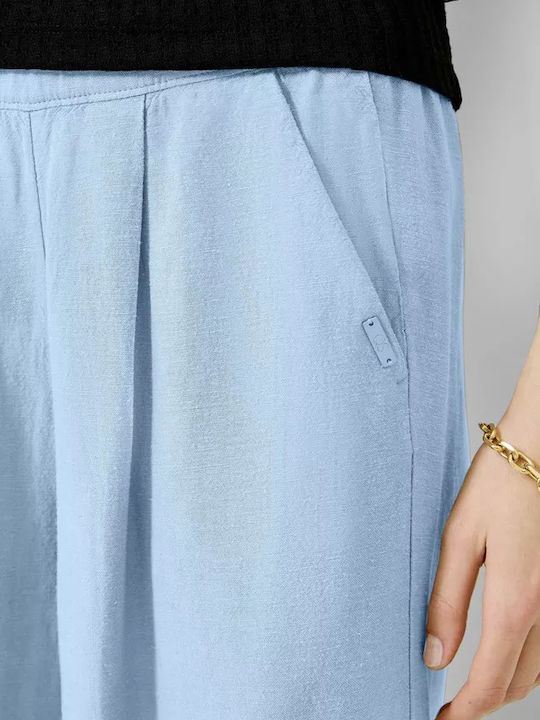 Women's Fabric Trousers Light Blue