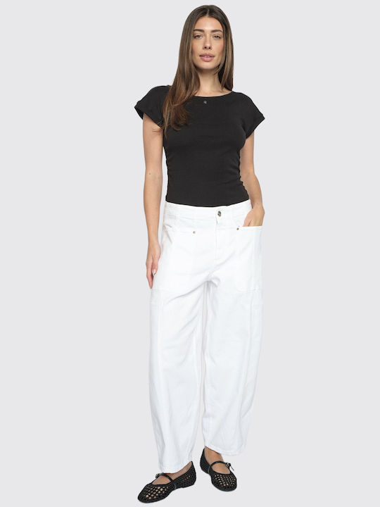 Damen Stoffhose Bianco