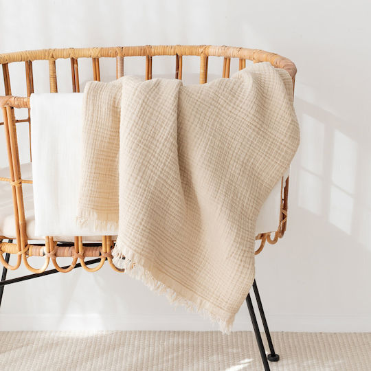 Bemini Nursery Swaddling Blanket Cotton Beige 80x100cm