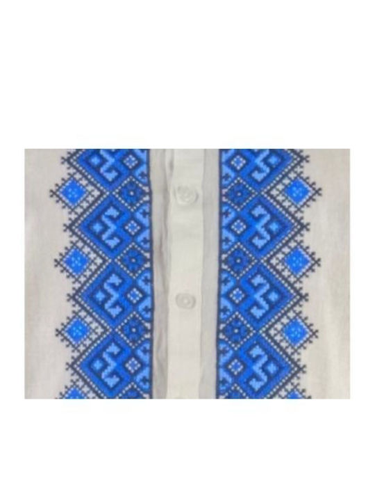 Long Sleeve Blouse White Blue