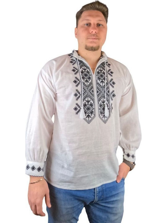 Bluza Mânecă Lungă Alb/Negru