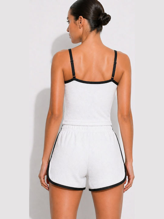 Women's Terry High Waist Shorts White