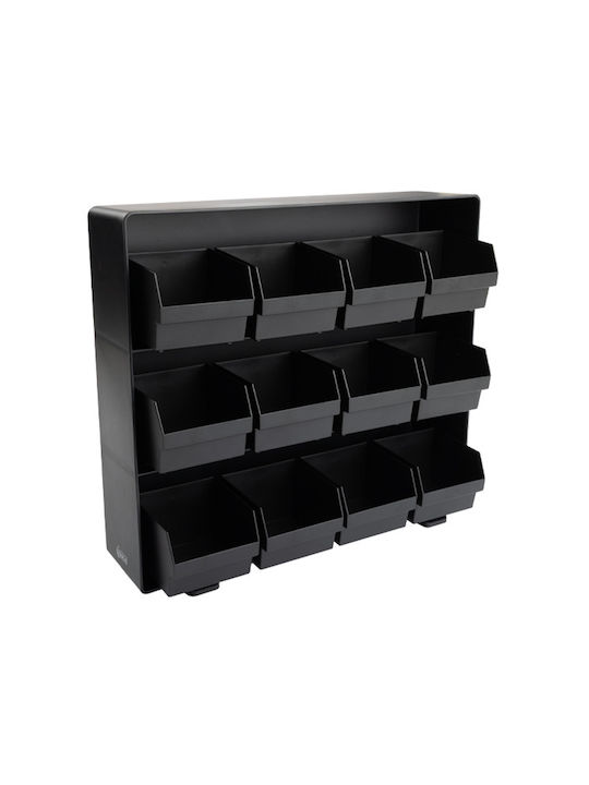 123inkt Box for Tea with Lid and Stand Plastic Black