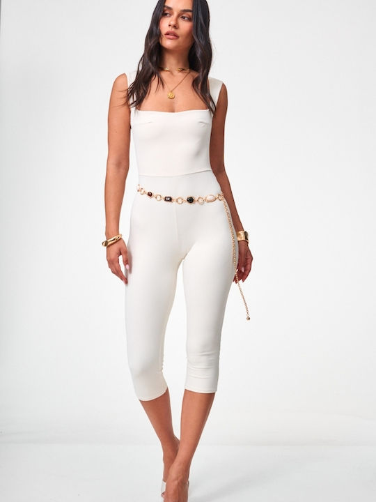 Women's Beige One-piece Jumpsuit