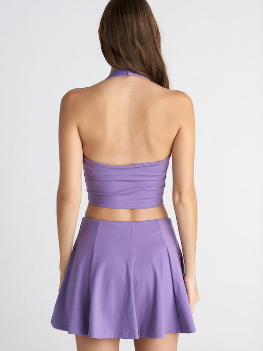 Women's High Waist Purple Skorts