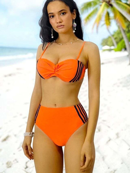 Set Bikini Push Up Σορτς Πορτοκαλί