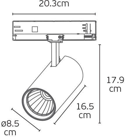 VK Lighting Κρεμαστό Φωτιστικό Μαύρο LED με Θερμό Λευκό Φως Ράγα 8.5x36x16.5εκ.
