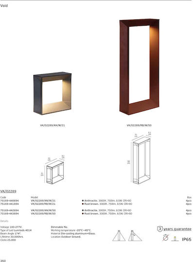 VK Lighting Висящо Таванно Осветително Тяло Сиво LED с Топло Бяло Светлина