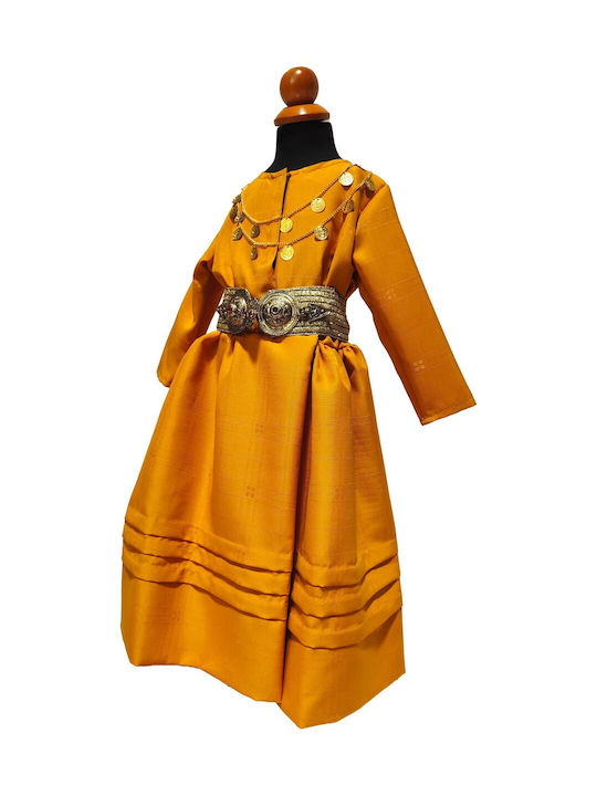 Traditional Kids Costume with 3 Rows Necklace with 45 Coins