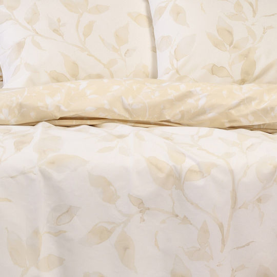 Melinen Cotton Duvet Cover Double 225x245 Spring Beige