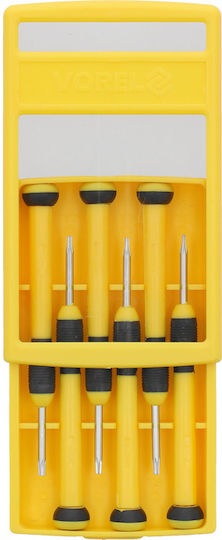 Vorel Set Precision Screwdrivers with 6 Interchangeable Tips