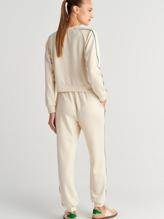High Waist Wide Sweatpants White