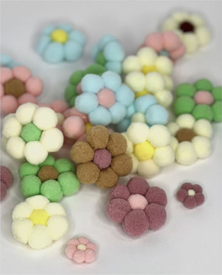 Set 500 Pom Pom Crafts Pastel Felt Look Large 20007 Lulubug Handmade