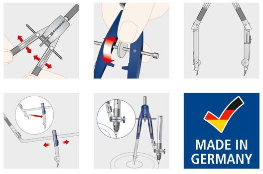 Staedtler Пластмасов Пергел с Игла в Кутия Сребриста