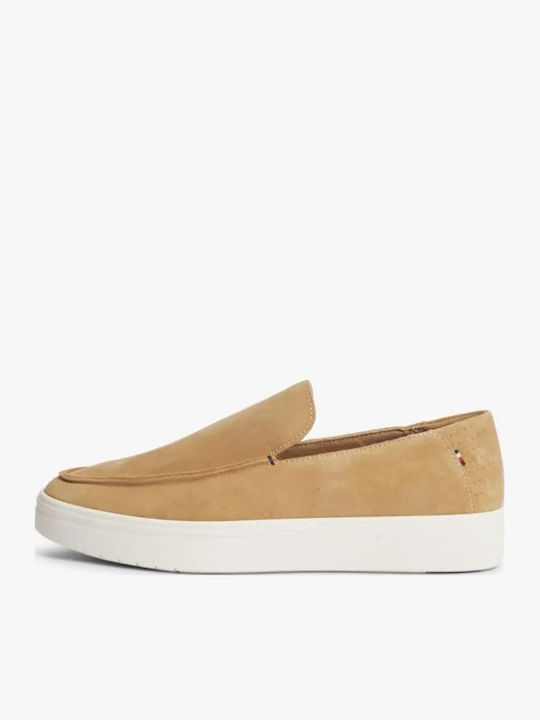 Suede Men's Loafers in Beige Colour