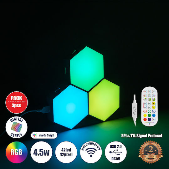GloboStar Φωτιστικό LED RGB 3τμχ GloboStar Φωτιστικό LED RGB 3τμχ
