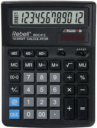 Rebell Calculator Accounting 12 Digits in Black Color 1pcs