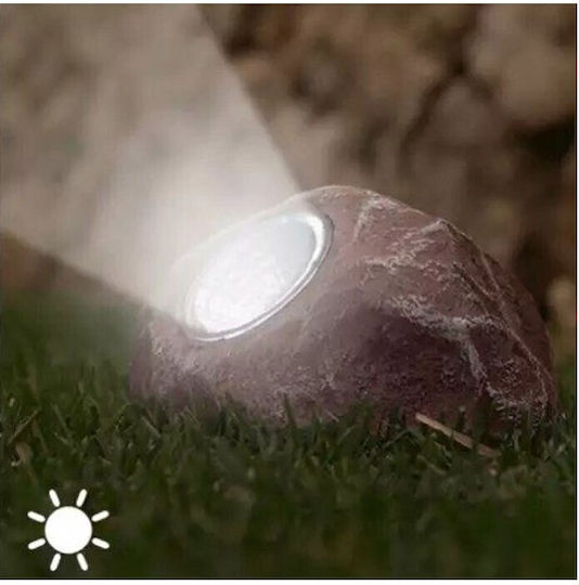 Solar Floor Light Stone Shape Grey 03003slr50gr